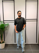 Textured Oversized T-Shirt – Black