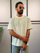 Textured Oversized T-Shirt – White