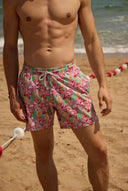 Tropical Bloom Swim Shorts – Mint Floral Print