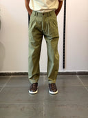 Olive Linen Baggy Fit Pants