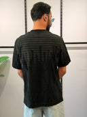 Textured Oversized T-Shirt – Black