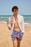Riviera Floral Swim Shorts – Navy Tropical Print