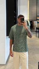 Abstract Pattern Knit T-Shirt