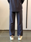 Navy Blue Linen Blend Relaxed Shirt & Trousers Set