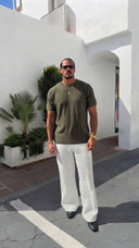 Jacquard Textured Knit T-Shirt