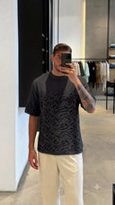 Abstract Pattern Knit T-Shirt