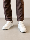 Alexander McQueen Oversized Sneaker – White with Grey Suede Heel Tab