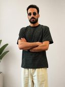 Striped Oversized T-Shirt – Black