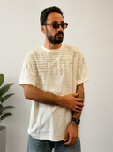 Textured Oversized T-Shirt – Off White