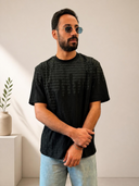 Textured Oversized T-Shirt – Black